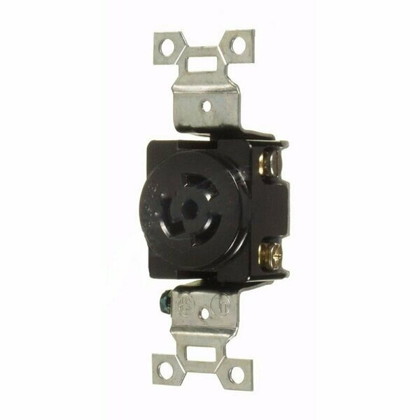 15 AMP Round Black Electrical Receptacle Plastic-Aluminum, American Imaginations, Mfr#: AI-36832